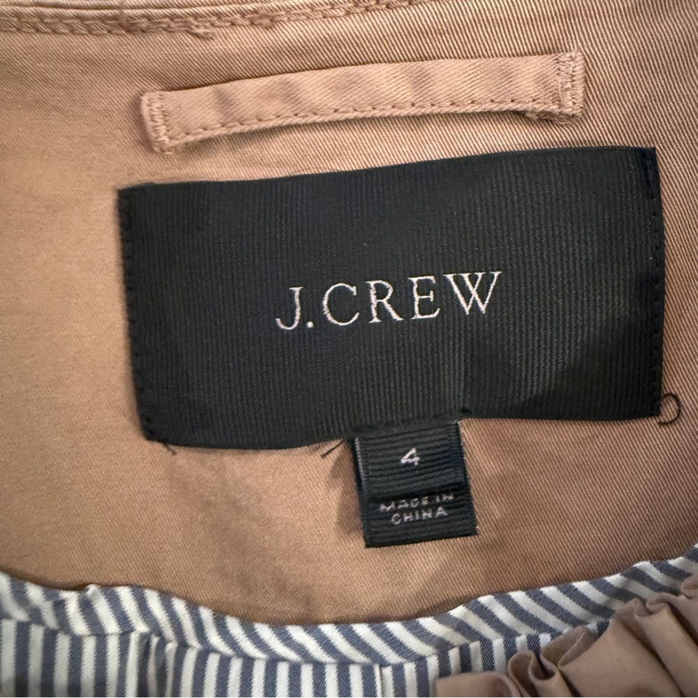 J. Crew Tan Ruffle Chino Jacket - Picture 5 of 9